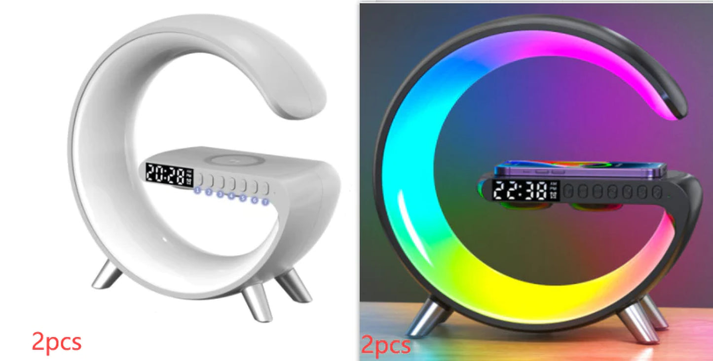 2023 New Intelligent G Shaped LED Lamp Bluetooth Speake Wireless Charger Atmosphere Lamp App Control for Bedroom Home Decor