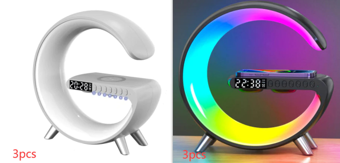 2023 New Intelligent G Shaped LED Lamp Bluetooth Speake Wireless Charger Atmosphere Lamp App Control for Bedroom Home Decor