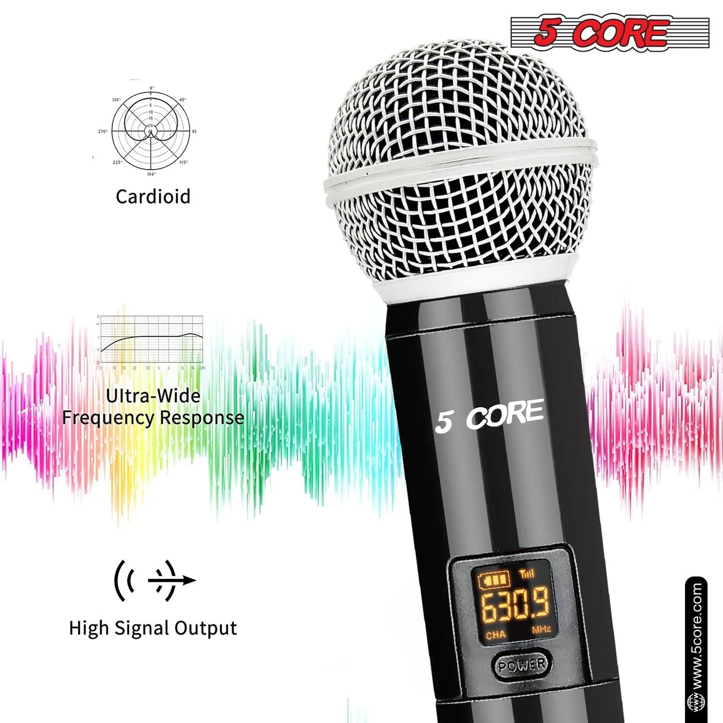 5Core Wireless Microphones VHF Microfonos Inalambricos Professional Handheld Cordless Mic