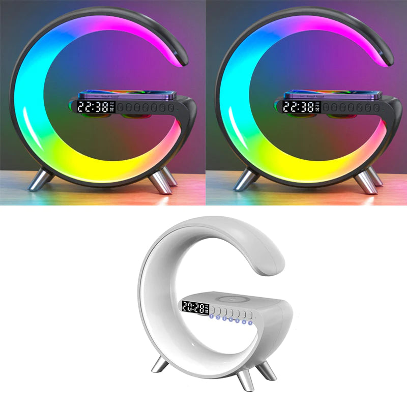 2023 New Intelligent G Shaped LED Lamp Bluetooth Speake Wireless Charger Atmosphere Lamp App Control for Bedroom Home Decor