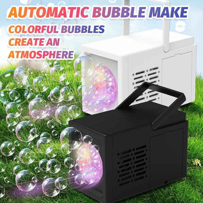 10 Hole Fully Automatic Bubble Blowing Handheld Electric Bubble Machine Toy Outdoor Birthday without Battery and Bubble Water